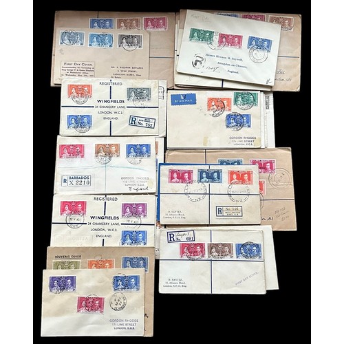 328 - First Day Covers - Omnibus 1937 Coronation used on cover, 43 different covers, most FDC.