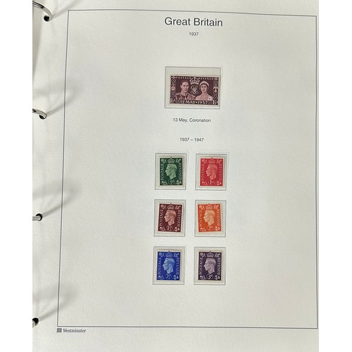 291 - Great Britain KGVI collection 1937-1951 in special album, all fine UM including 1939 and 1951 high v... 