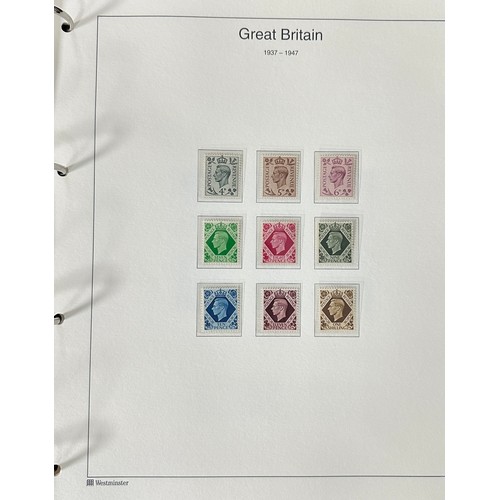 291 - Great Britain KGVI collection 1937-1951 in special album, all fine UM including 1939 and 1951 high v... 