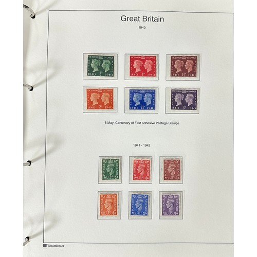 291 - Great Britain KGVI collection 1937-1951 in special album, all fine UM including 1939 and 1951 high v... 