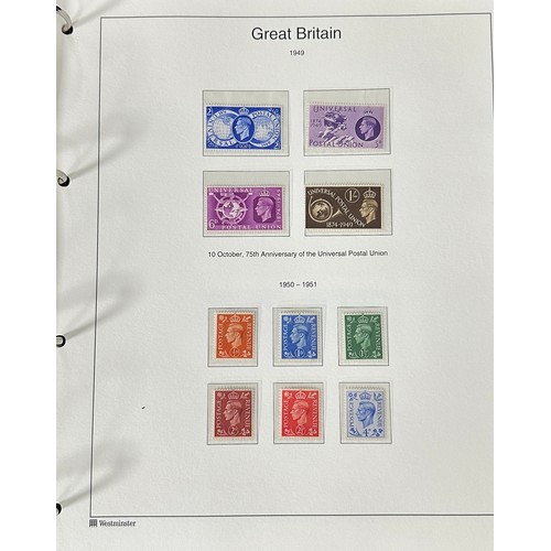 291 - Great Britain KGVI collection 1937-1951 in special album, all fine UM including 1939 and 1951 high v... 