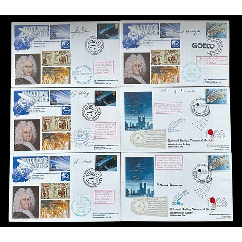 340 - Signed covers 1986 Halley's Comet by Cambridge Stamp Centre, including astronaut Frank Borman, Berna... 