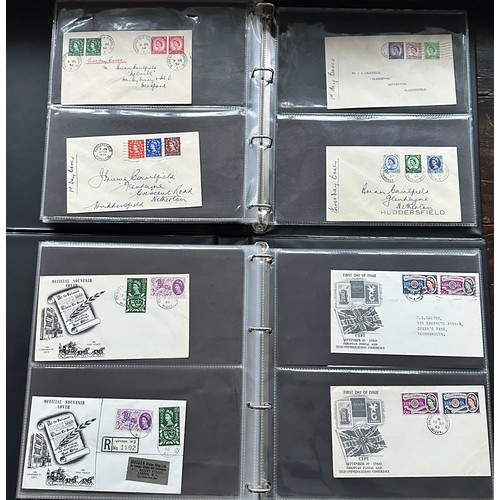 341 - GB FDC's in 4 volumes, in box, 1934 to 1974 Xmas with 1934 photo to 9d, 1935 Silver Jubilee, 1936 Ed... 