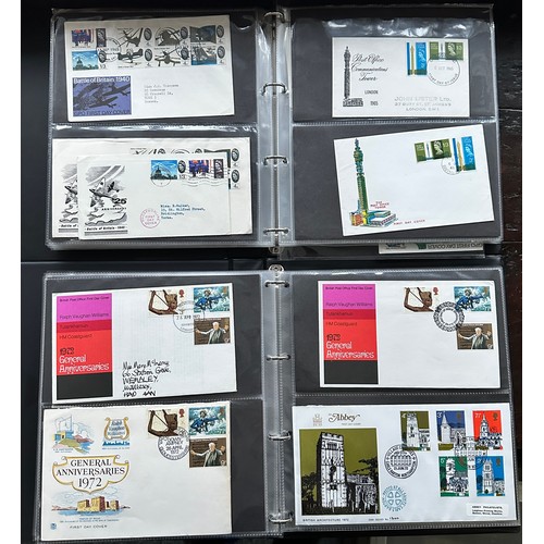 341 - GB FDC's in 4 volumes, in box, 1934 to 1974 Xmas with 1934 photo to 9d, 1935 Silver Jubilee, 1936 Ed... 