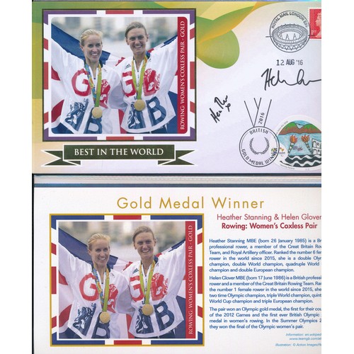 344 - GB FDC 2016 Olympic Games Team GB Buckingham covers Gold Medal Winners x 27 with 23 signed including... 