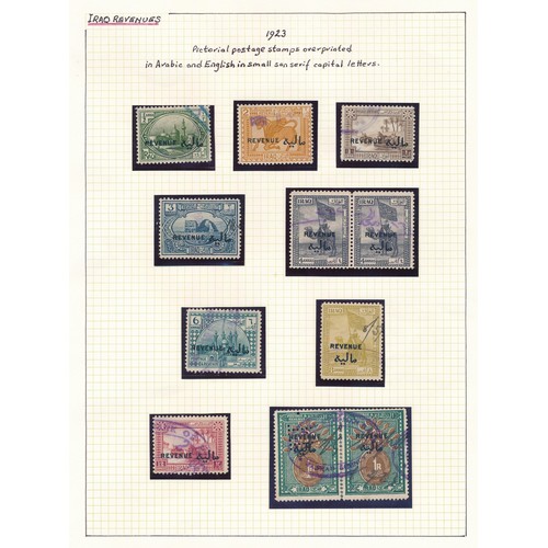 114 - Iraq - Revenues, 1923-31 issues to include; 1923 stamps of Iraq overprinted “ REVENUE “ set to 50r U... 