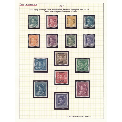 118 - Iraq, Revenues, 1934-43 King Ghazi Revenue set to 5d M, with further U set to 1d with additional 1d ... 