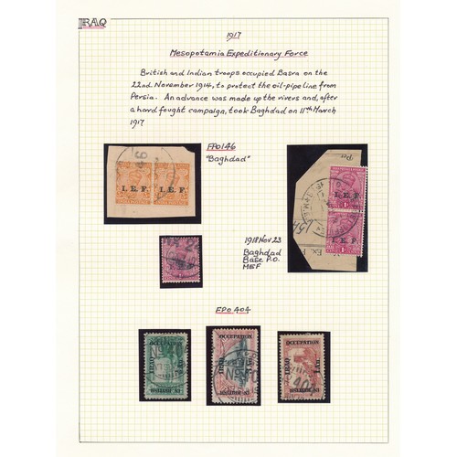 110 - Iraq, Mesopotamia Expeditionary Force, small range on loose album leaves including; 1917 April 4th B... 