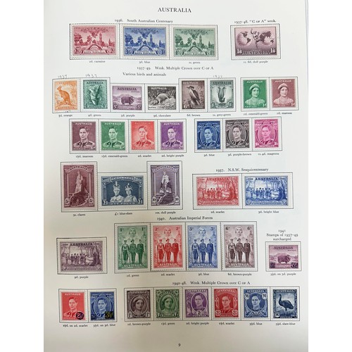 1 - World stamp - KGVI mint collection in boxed red SG crown album 4th Edition 1986. Insitu Australia (C... 