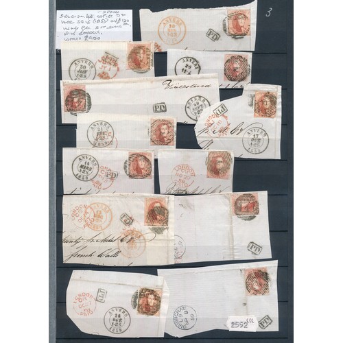 55 - Belgium, 1863 40c duplicated U perf issue range in small booklet, with 1863 40c (x183) (SG 27) Cat. ... 