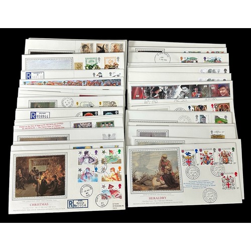 351 - P.P.S. Silk type first day covers with 1984 Heraldry to 1995 Rugby League, mostly with C.D.S. postma... 