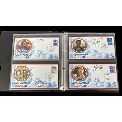 347 - Benham Sport Signed Covers in 2 volumes with medal winners from 1996 Olympics (18), 2000 Olympics (2... 