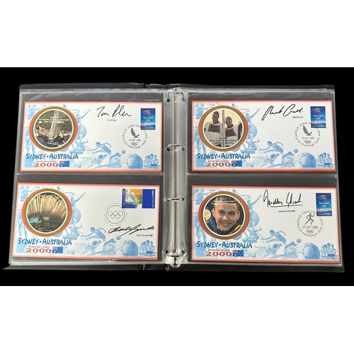 347 - Benham Sport Signed Covers in 2 volumes with medal winners from 1996 Olympics (18), 2000 Olympics (2... 