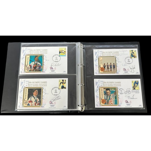 347 - Benham Sport Signed Covers in 2 volumes with medal winners from 1996 Olympics (18), 2000 Olympics (2... 