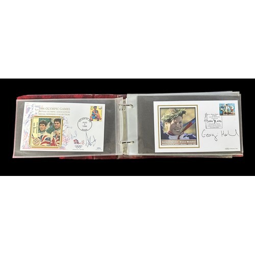 347 - Benham Sport Signed Covers in 2 volumes with medal winners from 1996 Olympics (18), 2000 Olympics (2... 