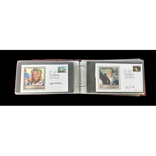 347 - Benham Sport Signed Covers in 2 volumes with medal winners from 1996 Olympics (18), 2000 Olympics (2... 