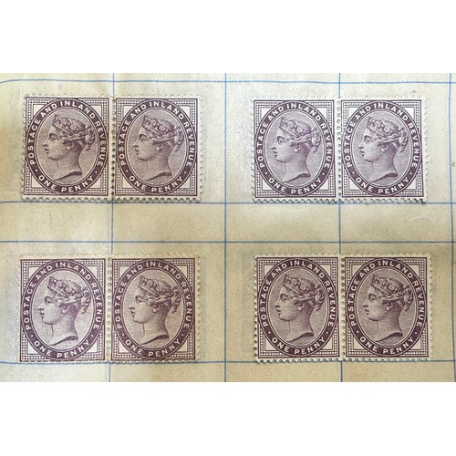 251 - Great Britain, QV useful surface printed range of early issues in booklet, to include; 1840 1d black... 