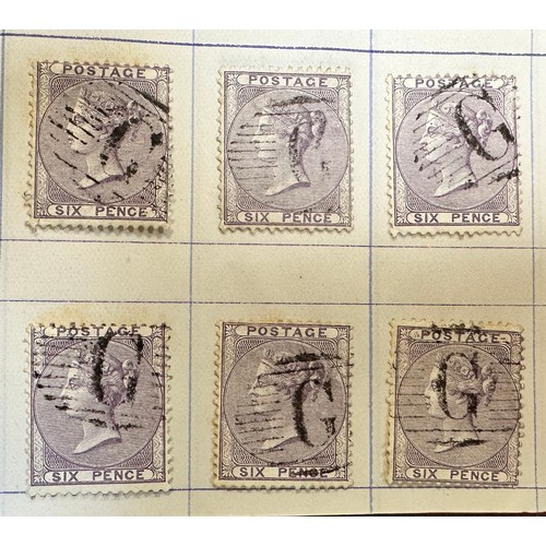 268 - Great Britain, 1855-57 6d FU collection in booklet with vast array of cancellations but very good qu... 