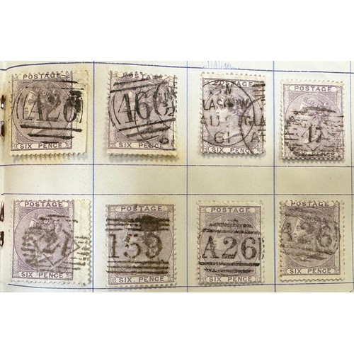 268 - Great Britain, 1855-57 6d FU collection in booklet with vast array of cancellations but very good qu... 