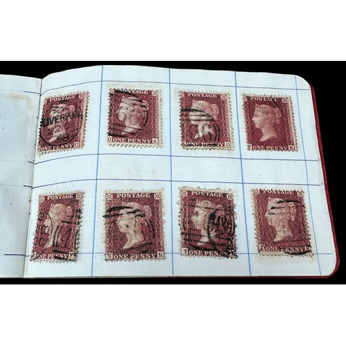 248 - Great Britain, QV 1d red perf range U/FU, neatly arranged in five booklets, much interest in the var... 