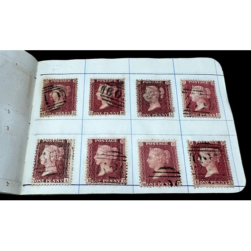 248 - Great Britain, QV 1d red perf range U/FU, neatly arranged in five booklets, much interest in the var... 