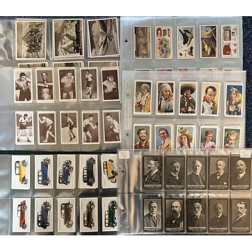 370 - Collection of cigarette card complete sets, sleeved in an album, with Churchman Boxing Personalities... 