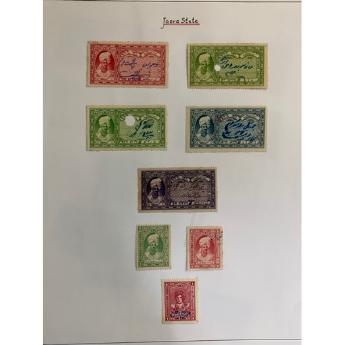 93 - India – Revenues, small interesting range on loose leaves, including; Jaipur, Morri State 1899 & 193... 