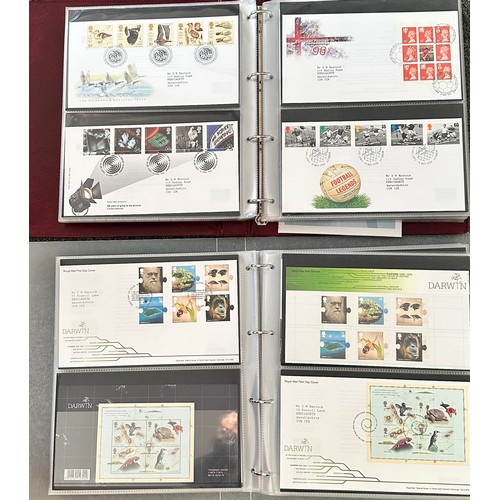 318 - Collection of GB Royal Mail illustrated FDC’s in 4 binders and small box, typed address from 1995-20... 