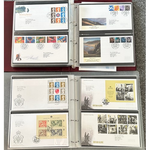 318 - Collection of GB Royal Mail illustrated FDC’s in 4 binders and small box, typed address from 1995-20... 