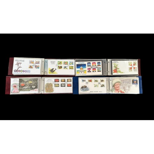 326 - Collection of FDC’s in 12 half binders with Jersey, Guernsey, Alderney c1996-c2010, IOM c1996-2006, ... 