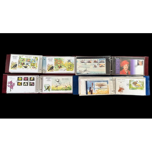 326 - Collection of FDC’s in 12 half binders with Jersey, Guernsey, Alderney c1996-c2010, IOM c1996-2006, ... 