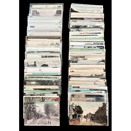 424 - Postcard collection in a box with 500+ cards including many RP topographical cards from around the U... 