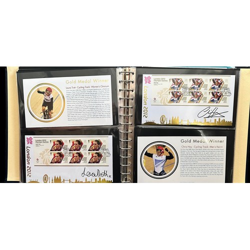 327 - First Day Covers - 2012 Olympic Games covers by Buckingham Covers, in blue album/slipcase, all with ... 