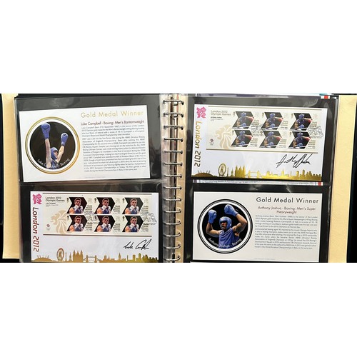 327 - First Day Covers - 2012 Olympic Games covers by Buckingham Covers, in blue album/slipcase, all with ... 