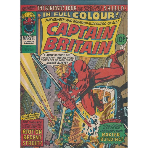 567 - CAPTAIN BRITAIN #8 dated 1 Dec. 1976, Introduction of Captain Britain, plus The Fantastic Four & Nic... 