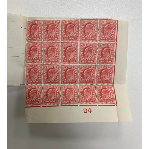 280A - Great Britain, 1902-10 collection of low vals ½d & 1d in blocks M/UM, stored in three small stockboo... 