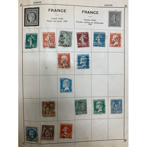 15 - World stamp range in old The Triumph album published by G.F. Rapkin, to include; small quantities of... 