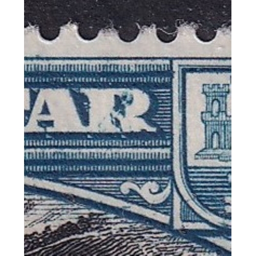 82A - Gibraltar 1938-51 KGVI 10/- with broken `R` variety, M. (SG 130ab), Cat. £4,750.