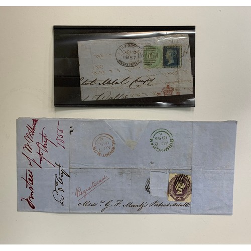 249 - Great Britain, QV Postal History range consisting of many part entires / pieces to Birmingham includ... 