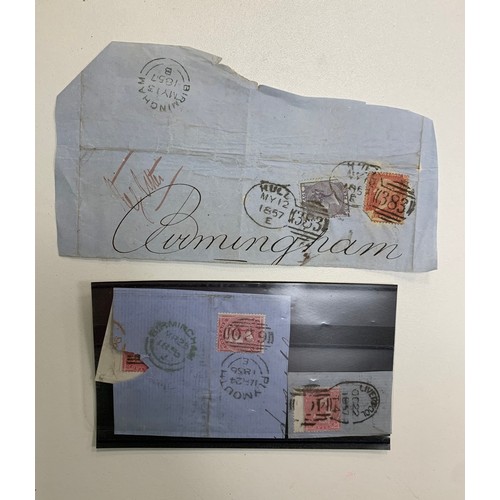 249 - Great Britain, QV Postal History range consisting of many part entires / pieces to Birmingham includ... 