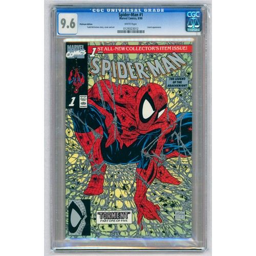 62 - SPIDER-MAN #1 - (Aug 1990) – GRADED 9.6 by CGC – Key Issue: First Issue of titled series. Platinum E... 