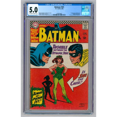 1 - BATMAN #181-(June 1966)- Graded 5.0 by CGC-Key Issue: First appearance of Poison Ivy (Pamela Lillian... 