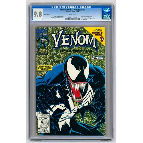 81 - VENOM: LETHAL PROTECTOR #1 Gold Edition-(February 1993)- Graded 9.8 by CGC. Gold holo-grafx foil cov... 