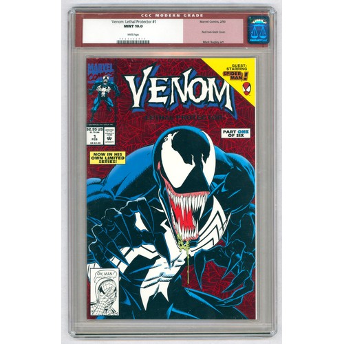 80 - VENOM: LETHAL PROTECTOR #1- (Feb 1993, Marvel)- GRADED 10 by CGC. Red Holo Grafx cover. Key Issue: F... 