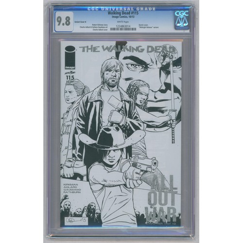 73 - THE WALKING DEAD #115 Variant Cover N-(September 2013)-Graded 9.8 by CGC. Sketch cover 