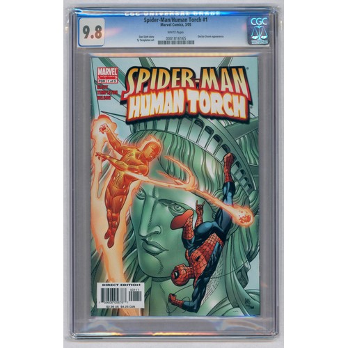 66 - SPIDER-MAN/HUMAN TORCH #1-(July 2005)-Graded 9.8 by CGC. Doctor Doom appearance. Dan Slott story, Ty... 