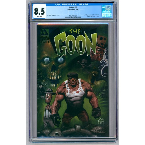 70 - THE GOON #1-(March 1999)- Graded 8.5 by CGC. 1st full appearance of Zombie Priest, Joey the Ball, Fr... 