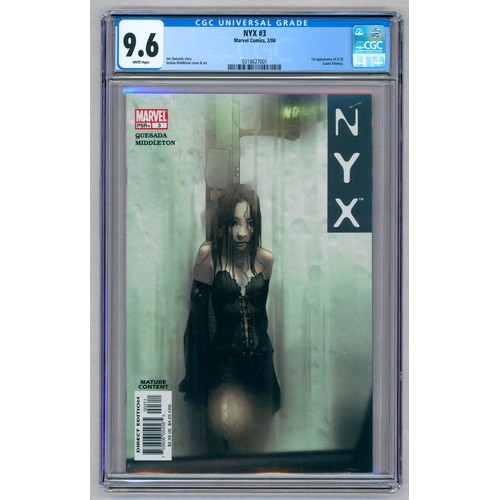 35 - NYX #3-(February 2004)-Graded 9.6 by CGC. Key Issue: First Appearance of X-23 (Laura Kinney). Joe Qu... 