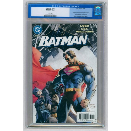 7 - BATMAN #612-(April 2003)- Graded NM/MT 9.8 by CGC. Superman appearance. Direct Sales have 