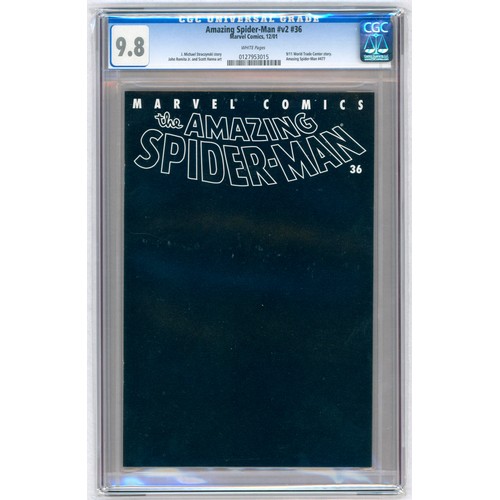 49 - THE AMAZING SPIDER-MAN #36-(December2001)- Graded 9.8 by CGC. Key Issue: Black cover; aftermath of S... 